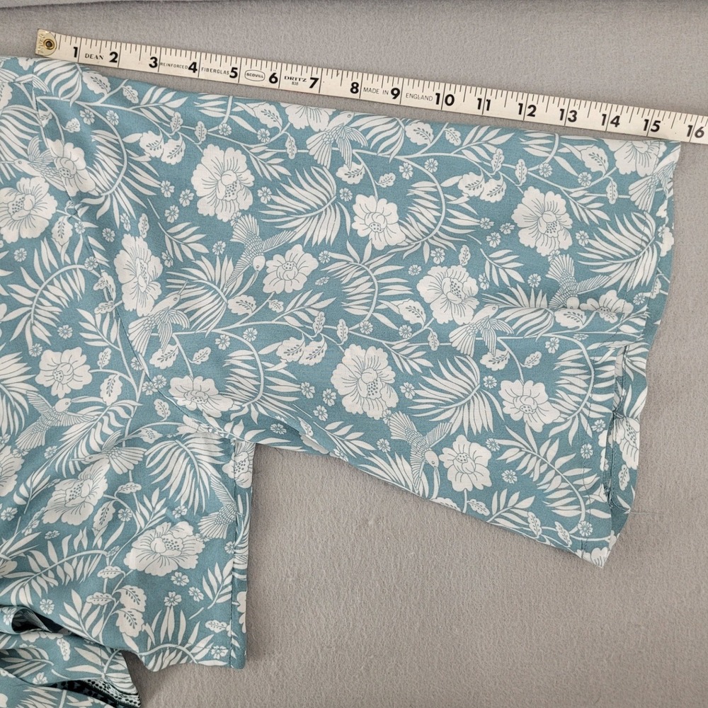 2 Piece Maxi Skirt Set Womens Blue Floral Hummingbird Excellent Boho - Large - Picture 10 of 12